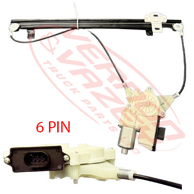 1010060-01 - WINDOW REGULATOR - L/H - WITH MOTOR - 6 PIN PLUG - DAF CF 85 2003-2019