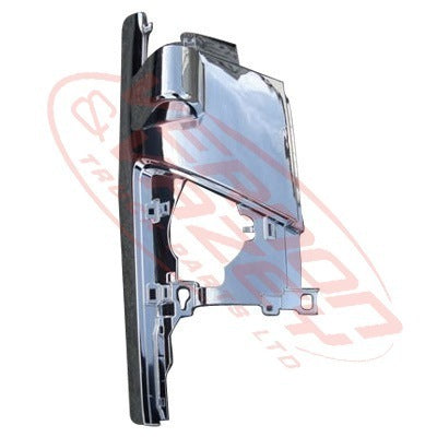3097224-06 - FRONT CORNER PANEL - R/H - W/MIRROR HOLE - CHROME - ISUZU NKR/NPR 2009- 2021