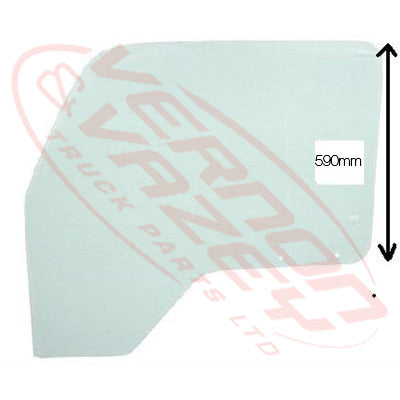 3097010-77 - GLASS - FRONT DOOR - L/H - HIGH ROOF - ISUZU ELF NPR/NRR/NKR/NHR 1994- AFTERMARKET
