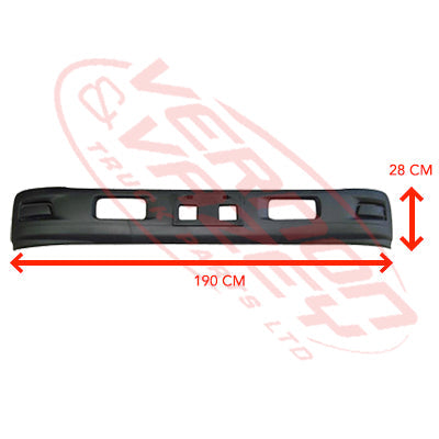 3097290-00 - FRONT BUMPER - WIDE - W/FOG LAMP COVER - WHITE - ISUZU NKR/NPR 2009-