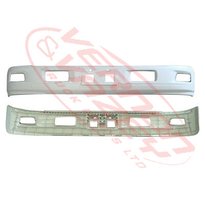 3097290-05 - FRONT BUMPER - WIDE - W/FOG LAMP HOLE - WHITE - ISUZU NKR/NPR 2009- AFTERMARKET