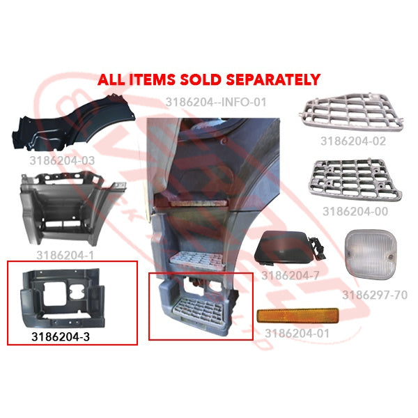 3186204-3 - STEP PANEL - LOWER - L/H - HINO 700 2002- AFTERMARKET