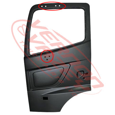 3186210-03 - FRONT DOOR - L/H - SHELL - W/MIRROR HOLES - HINO 700 2002- AFTERMARKET
