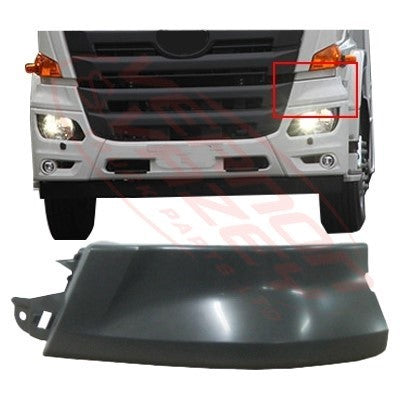 3192090-33 - FRONT BUMPER END GARNISH - UPPER (ABOVE HEADLAMP) - L/H - HINO RANGER 500 2015-