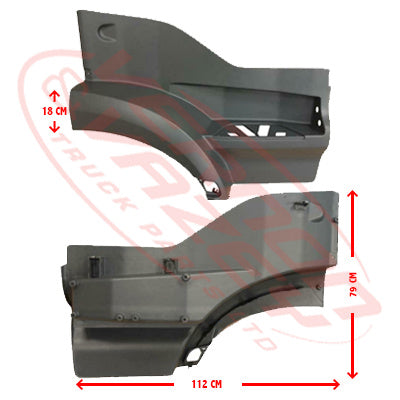 3575304-14 - STEP PANEL - UPPER - R/H (4 GRILLE TYPE) - MERCEDES BENZ ACTROS - MP4 - CLASSIC/STREAM SPACE