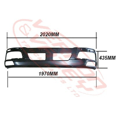 3787190-12 - FRONT BUMPER - N/CAB - W/FOG LAMP - 435MM DEEP - MITSUBISHI FIGHTER 2006-  H/L IN BUMPER