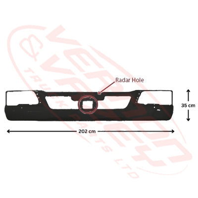3787190-73 - FRONT BUMPER - N/CAB - W/O FOG LAMP - WITH RADAR HOLE - 355MM DEEP - MITSUBISHI FIGHTER 2019-  H/L IN BUMPER
