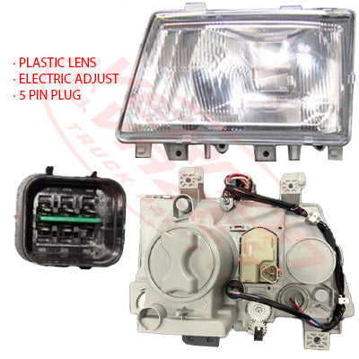 3798194-85 - HEADLAMP - L/H - PLASTIC - ELECT ADJUST - MITSUBISHI CANTER FE7/FE8 2005- AFTERMARKET
