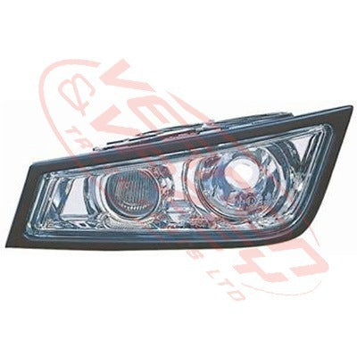 9013094-57 - FOG LAMP - L/H - CHROME W/BLACK TRIM - W/HIGH BEAM - VOLVO FH/FM - 2008-