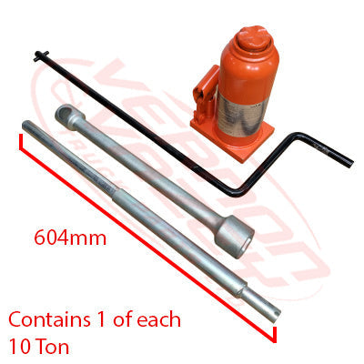 HBJ-SET-02 - HYDRAULIC BOTTLE JACK - SET - 10TON - UNIVERSAL - ALL MAKES/MODELS